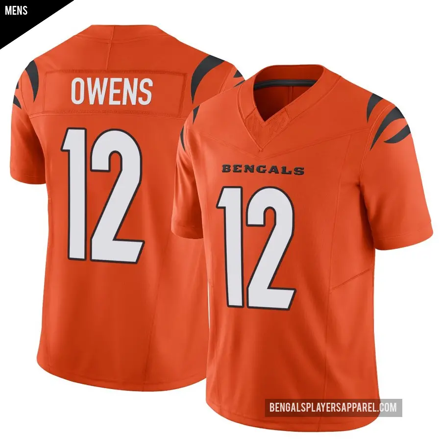Men's Cincinnati Bengals ＃12 Rashod Owens Orange Limited Vapor F.U.S.E. Jersey