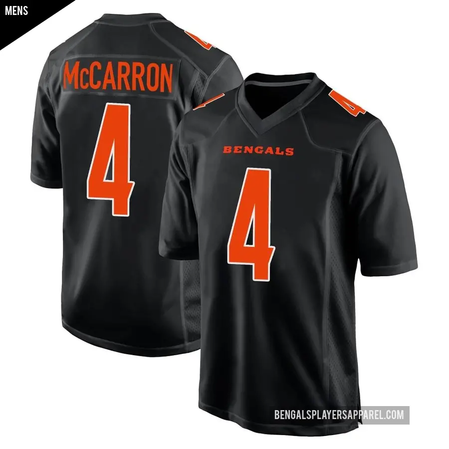 Men's Cincinnati Bengals ＃4 AJ McCarron Black Game Fashion Jersey