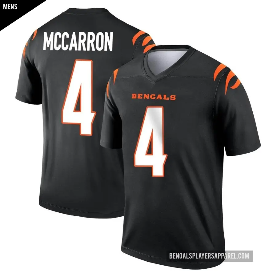 Men's Cincinnati Bengals ＃4 AJ McCarron Black Legend Jersey