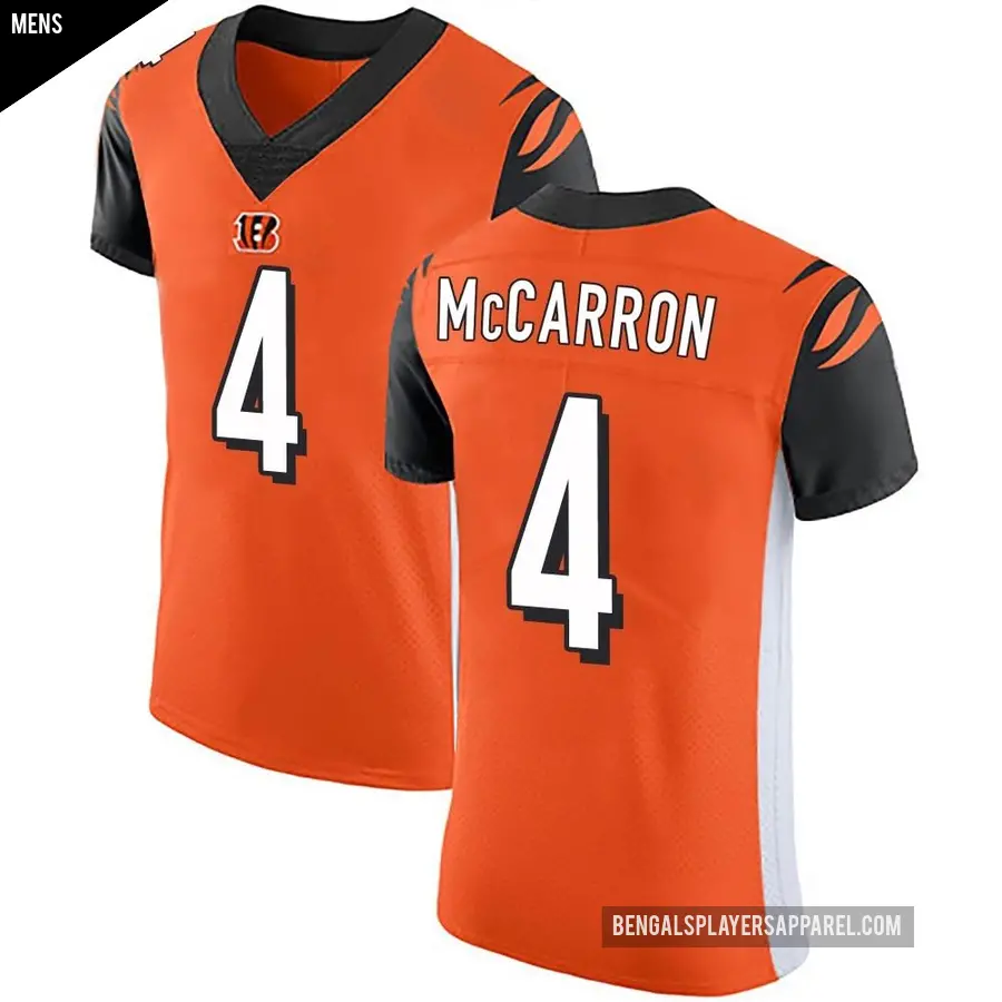 Men's Cincinnati Bengals ＃4 AJ McCarron Orange Elite Alternate Vapor Untouchable Jersey