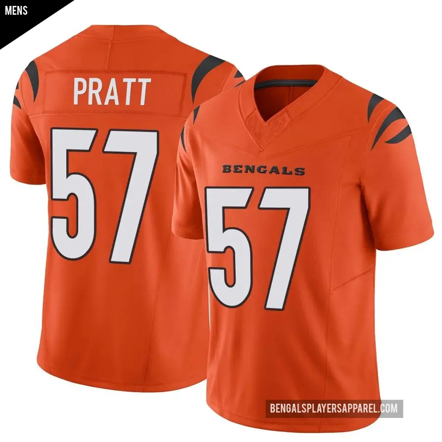 Men's Cincinnati Bengals ＃57 Germaine Pratt Orange Limited Vapor F.U.S.E. Jersey