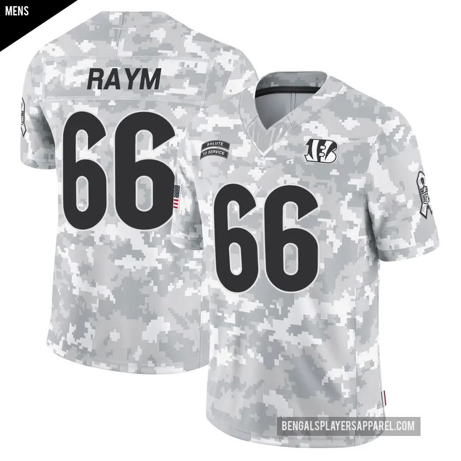 Men's Cincinnati Bengals ＃66 Andrew Raym Arctic Camo Limited 2024 Salute to Service Jersey