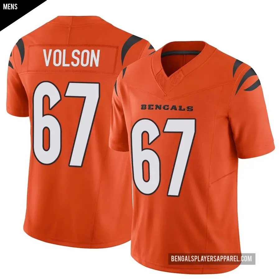 Men's Cincinnati Bengals ＃67 Cordell Volson Orange Limited Vapor F.U.S.E. Jersey