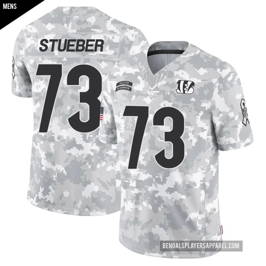 Men's Cincinnati Bengals ＃73 Andrew Stueber Arctic Camo Limited 2024 Salute to Service Jersey