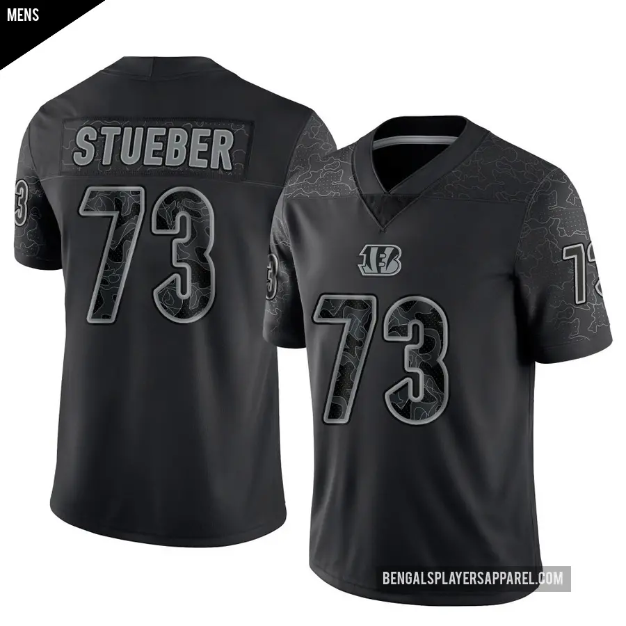 Men's Cincinnati Bengals ＃73 Andrew Stueber Black Limited Reflective Jersey