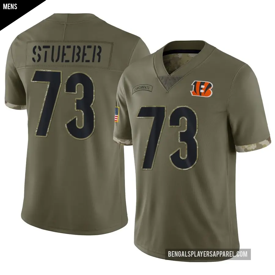 Men's Cincinnati Bengals ＃73 Andrew Stueber Olive Limited 2022 Salute To Service Jersey