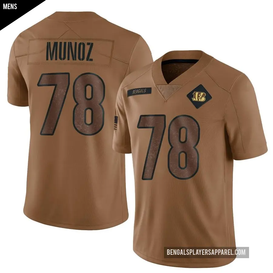 Men's Cincinnati Bengals ＃78 Anthony Munoz Brown Limited 2023 Salute To Service Jersey