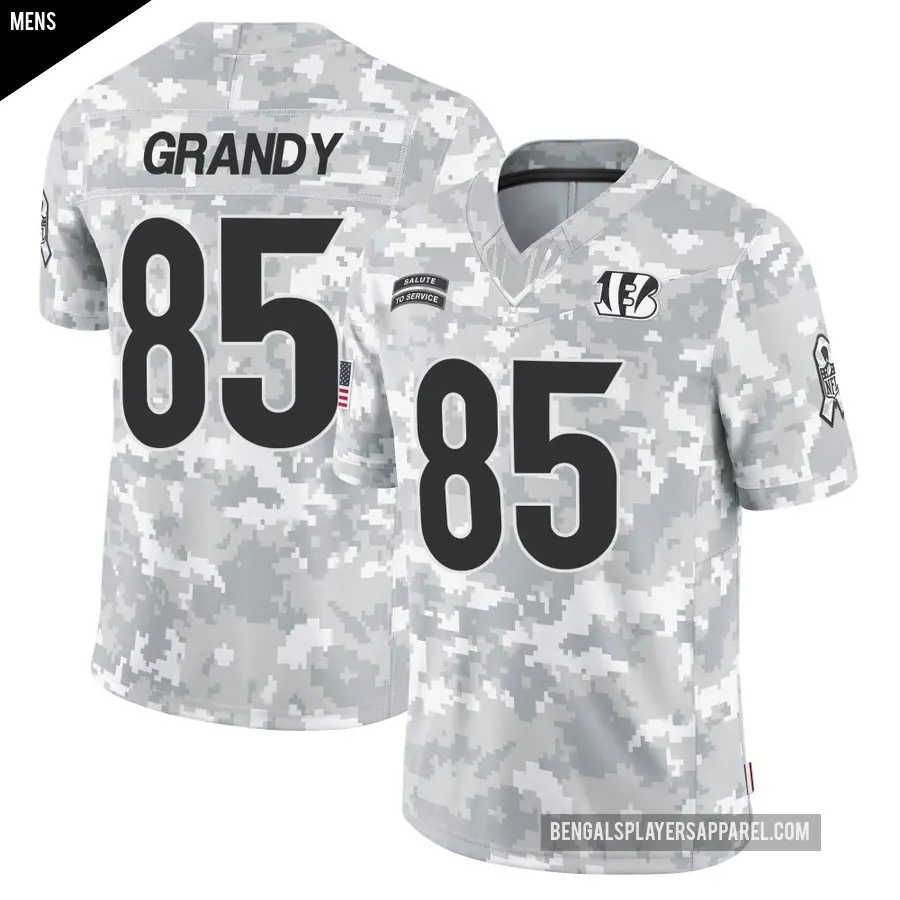 Men's Cincinnati Bengals ＃85 Cam Grandy Arctic Camo Limited 2024 Salute to Service Jersey