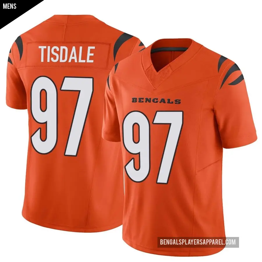 Men's Cincinnati Bengals ＃97 Tariqious Tisdale Orange Limited Vapor F.U.S.E. Jersey