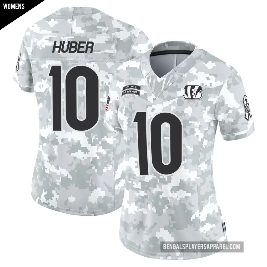 Women's Cincinnati Bengals ＃10 Kevin Huber Arctic Camo Limited 2024 Salute to Service Jersey