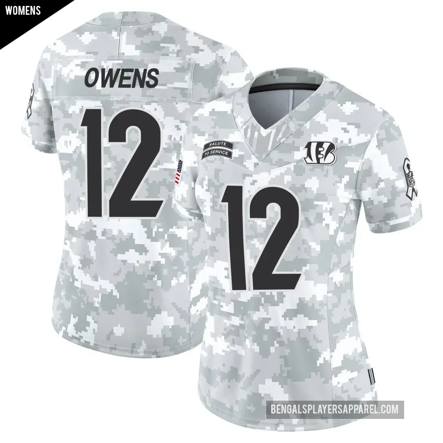 Women's Cincinnati Bengals ＃12 Rashod Owens Arctic Camo Limited 2024 Salute to Service Jersey