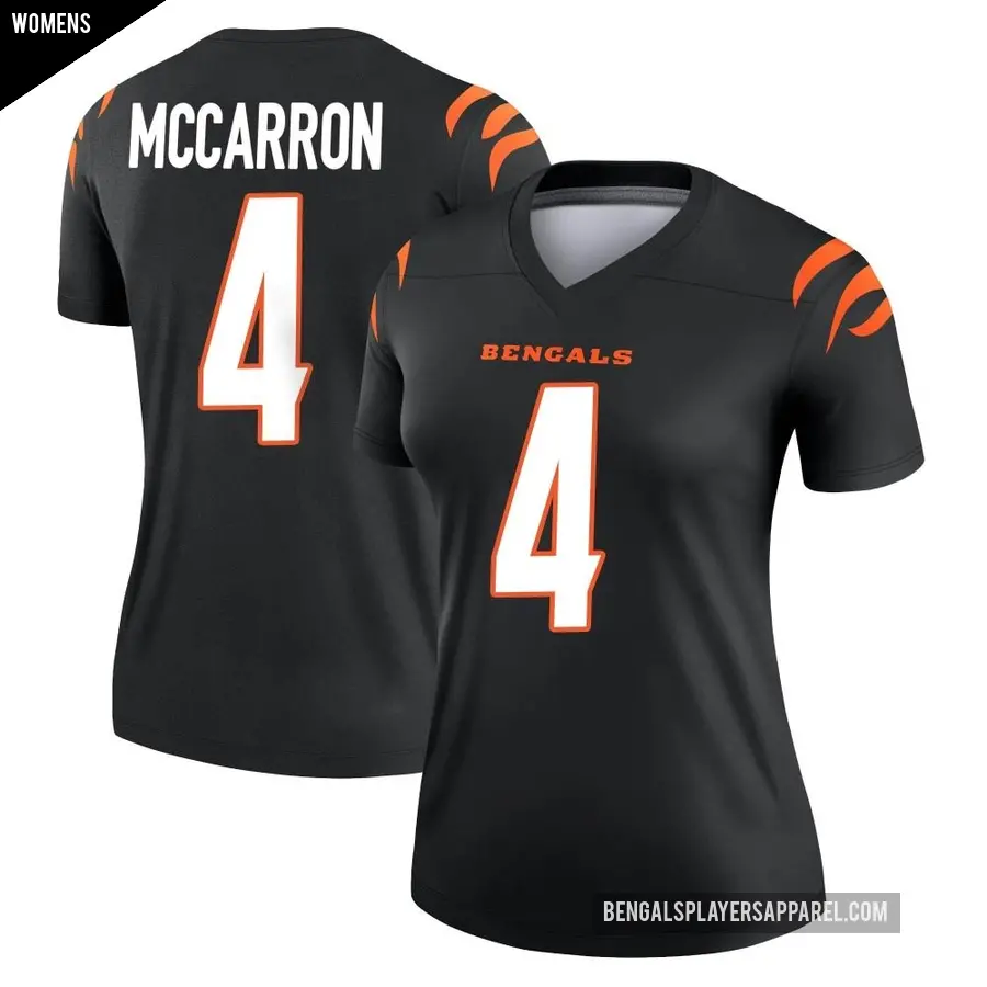 Women's Cincinnati Bengals ＃4 AJ McCarron Black Legend Jersey