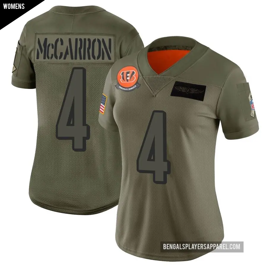 Women's Cincinnati Bengals ＃4 AJ McCarron Camo Limited 2019 Salute to Service Jersey