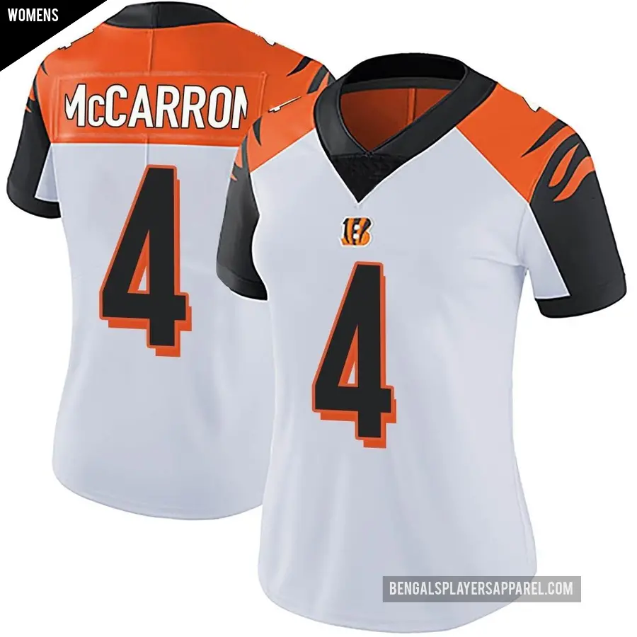 Women's Cincinnati Bengals ＃4 AJ McCarron White Limited Vapor Untouchable Jersey