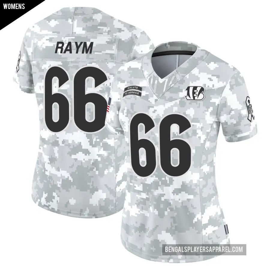 Women's Cincinnati Bengals ＃66 Andrew Raym Arctic Camo Limited 2024 Salute to Service Jersey