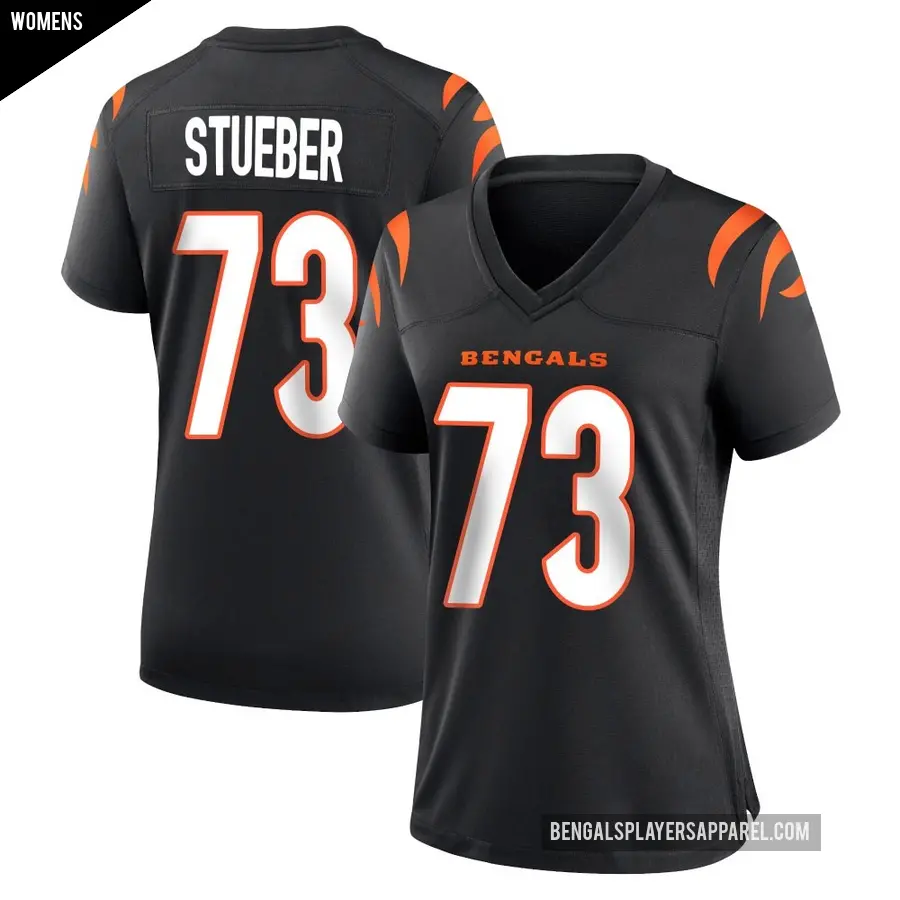 Women's Cincinnati Bengals ＃73 Andrew Stueber Black Game Team Color Jersey