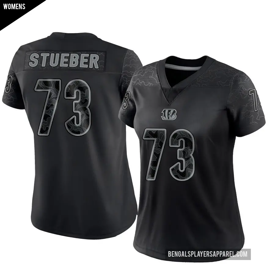 Women's Cincinnati Bengals ＃73 Andrew Stueber Black Limited Reflective Jersey