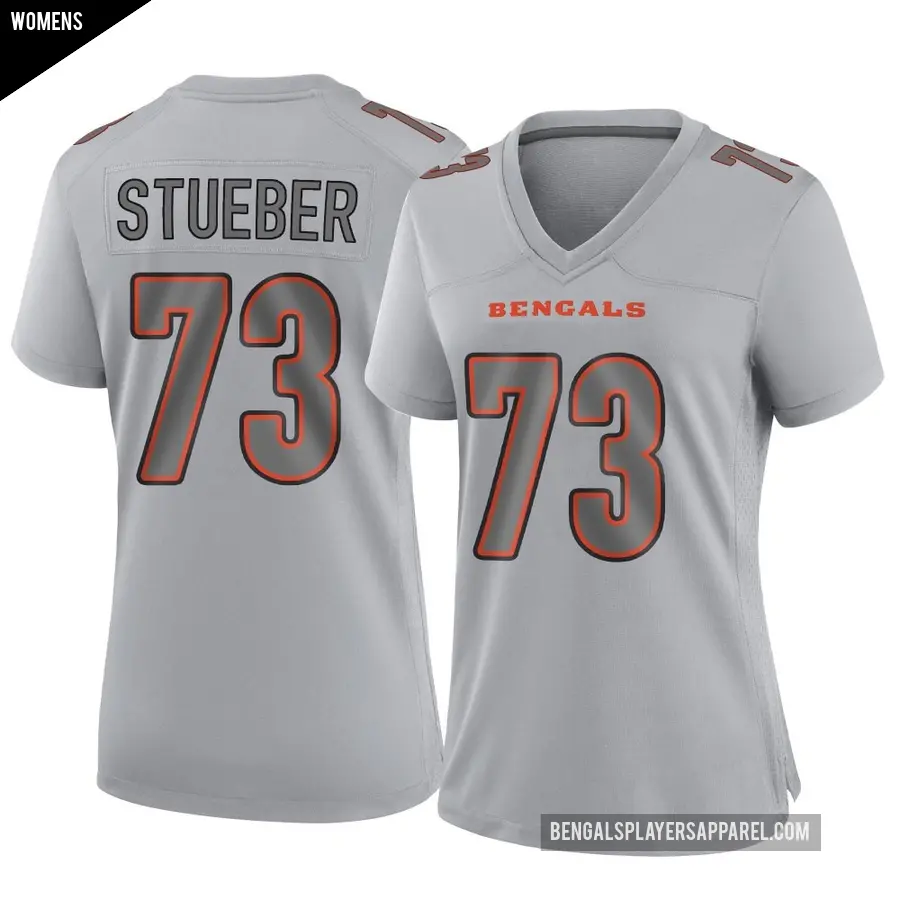 Women's Cincinnati Bengals ＃73 Andrew Stueber Gray Game Atmosphere Fashion Jersey