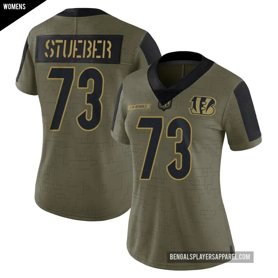 Women's Cincinnati Bengals ＃73 Andrew Stueber Olive Limited 2021 Salute To Service Jersey