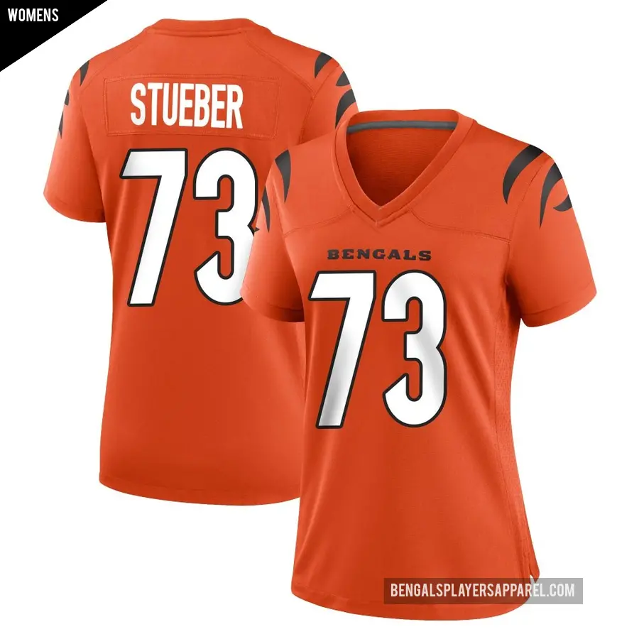 Women's Cincinnati Bengals ＃73 Andrew Stueber Orange Game Jersey