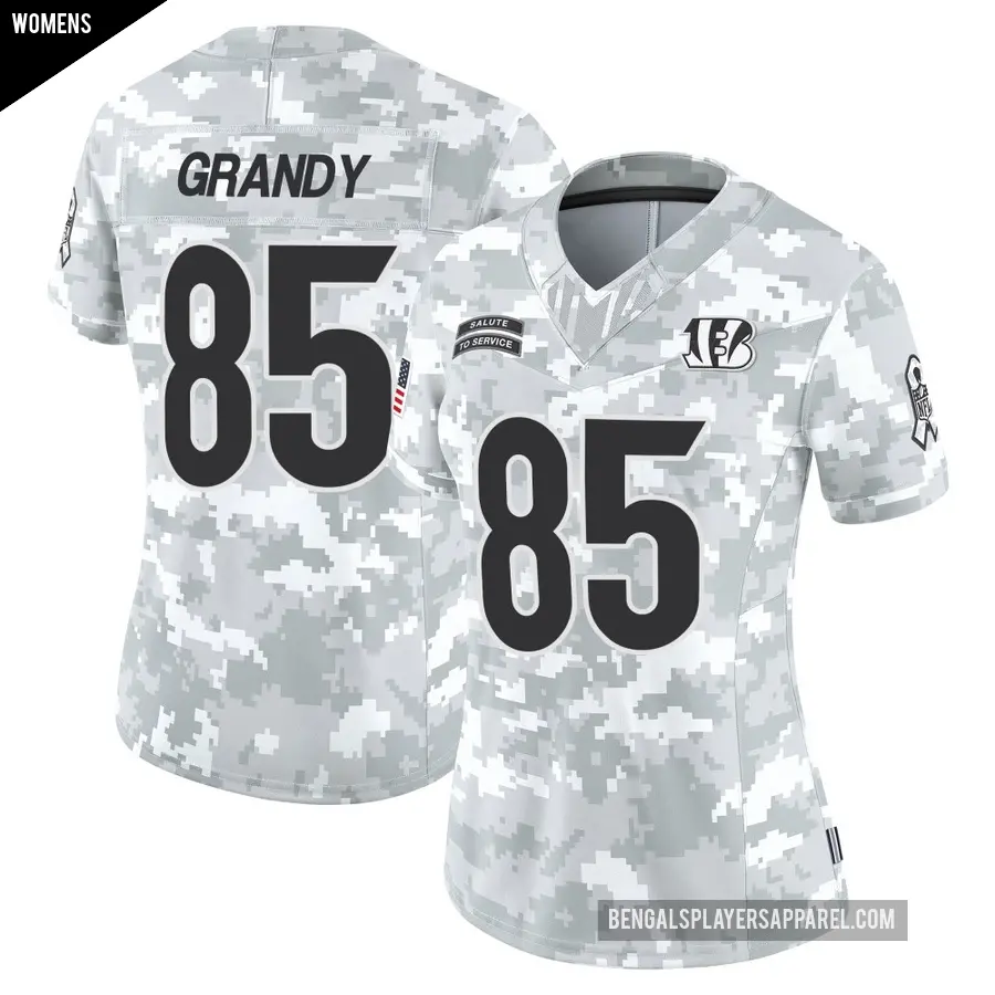 Women's Cincinnati Bengals ＃85 Cam Grandy Arctic Camo Limited 2024 Salute to Service Jersey