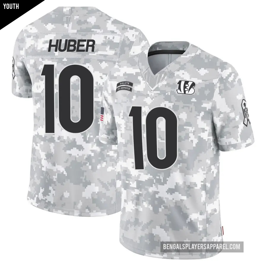 Youth Cincinnati Bengals ＃10 Kevin Huber Arctic Camo Limited 2024 Salute to Service Jersey
