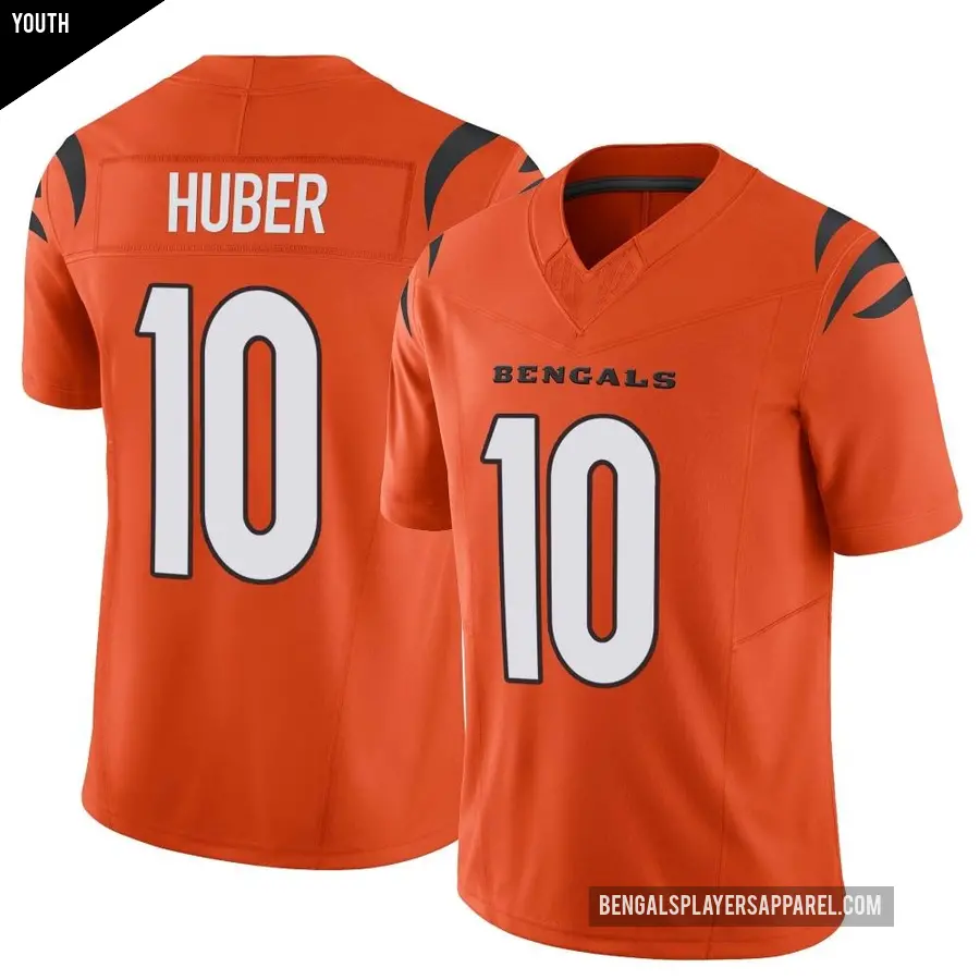 Youth Cincinnati Bengals ＃10 Kevin Huber Orange Limited Vapor F.U.S.E. Jersey