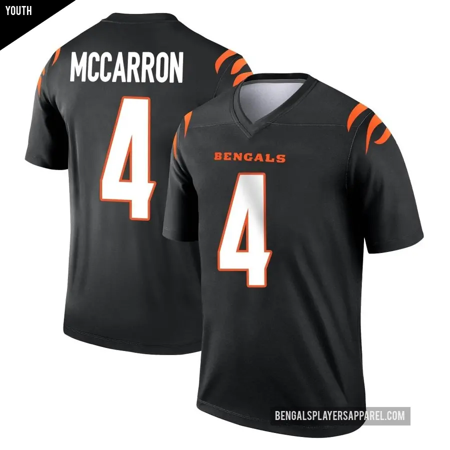 Youth Cincinnati Bengals ＃4 AJ McCarron Black Legend Jersey