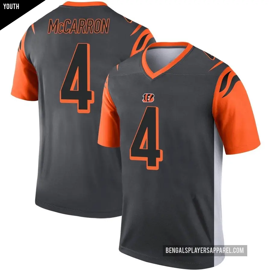 Youth Cincinnati Bengals ＃4 AJ McCarron Legend Silver Jersey