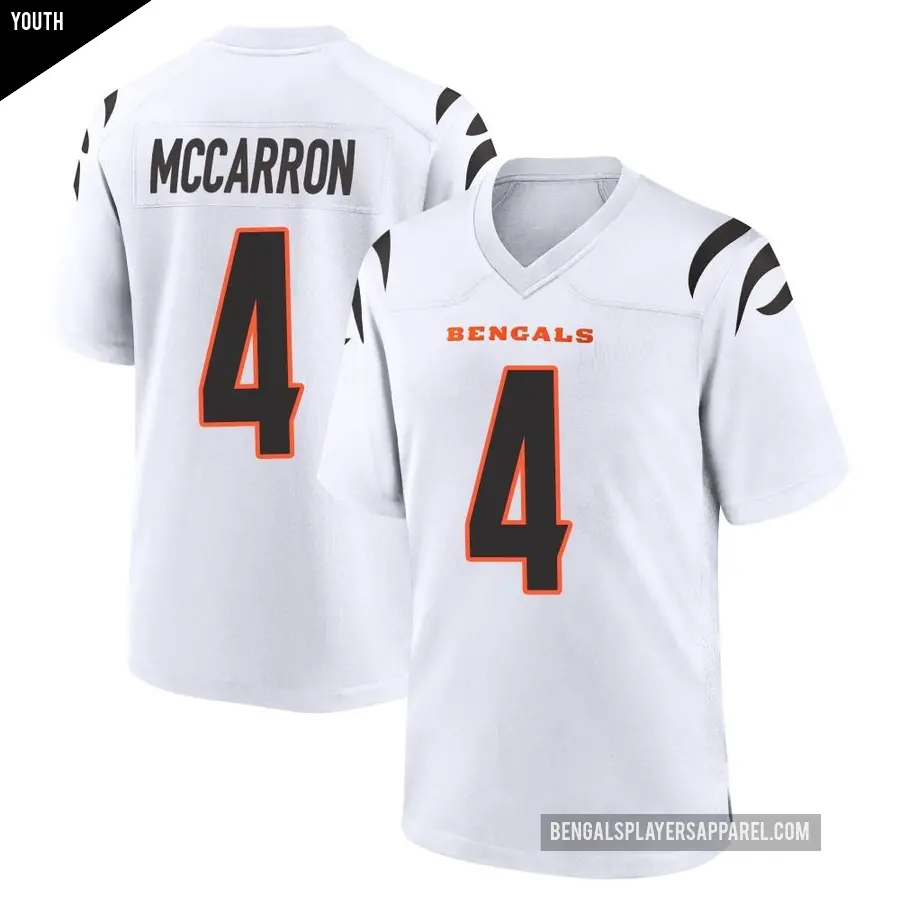 Youth Cincinnati Bengals ＃4 AJ McCarron White Game Jersey