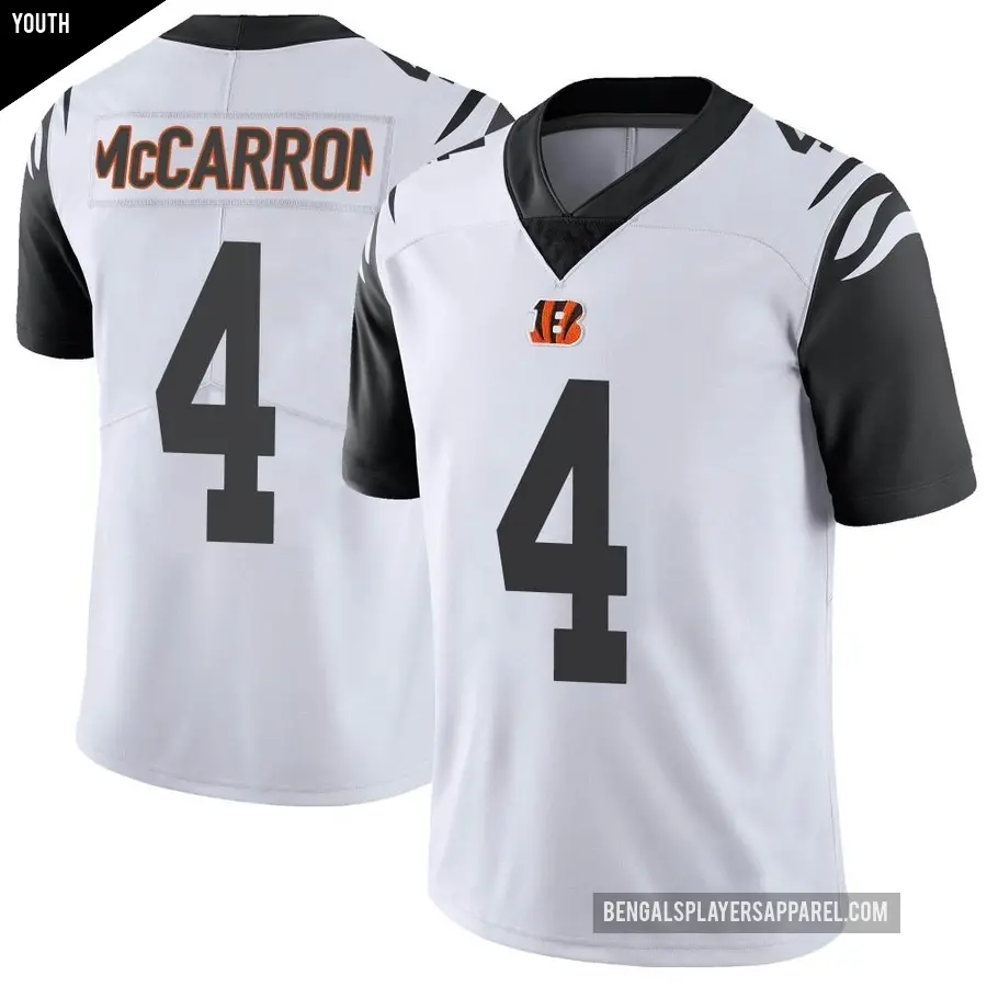 Youth Cincinnati Bengals ＃4 AJ McCarron White Limited Color Rush Vapor Untouchable Jersey