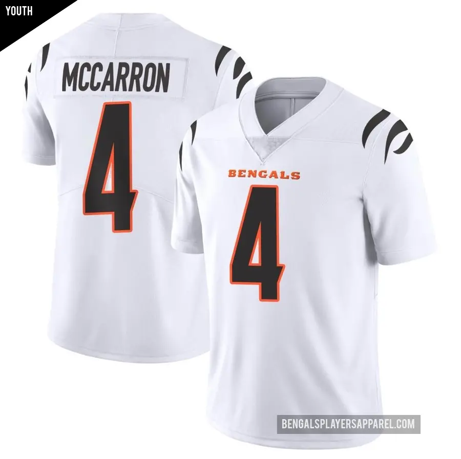 Youth Cincinnati Bengals ＃4 AJ McCarron White Limited Vapor Untouchable Jersey