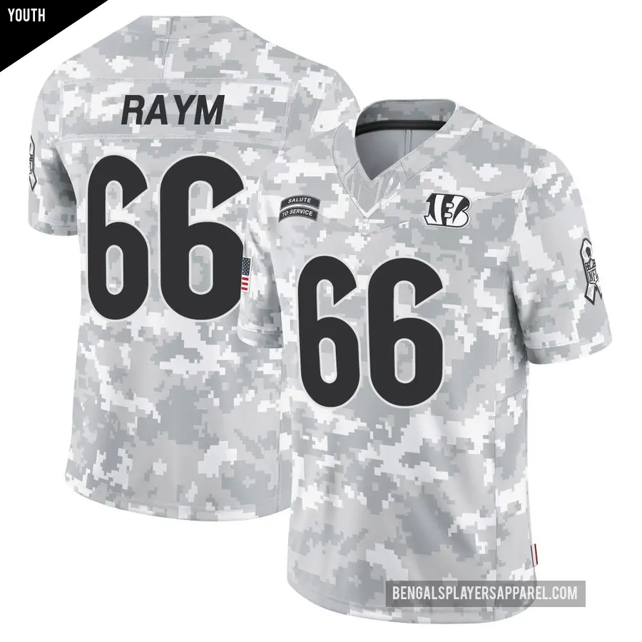 Youth Cincinnati Bengals ＃66 Andrew Raym Arctic Camo Limited 2024 Salute to Service Jersey