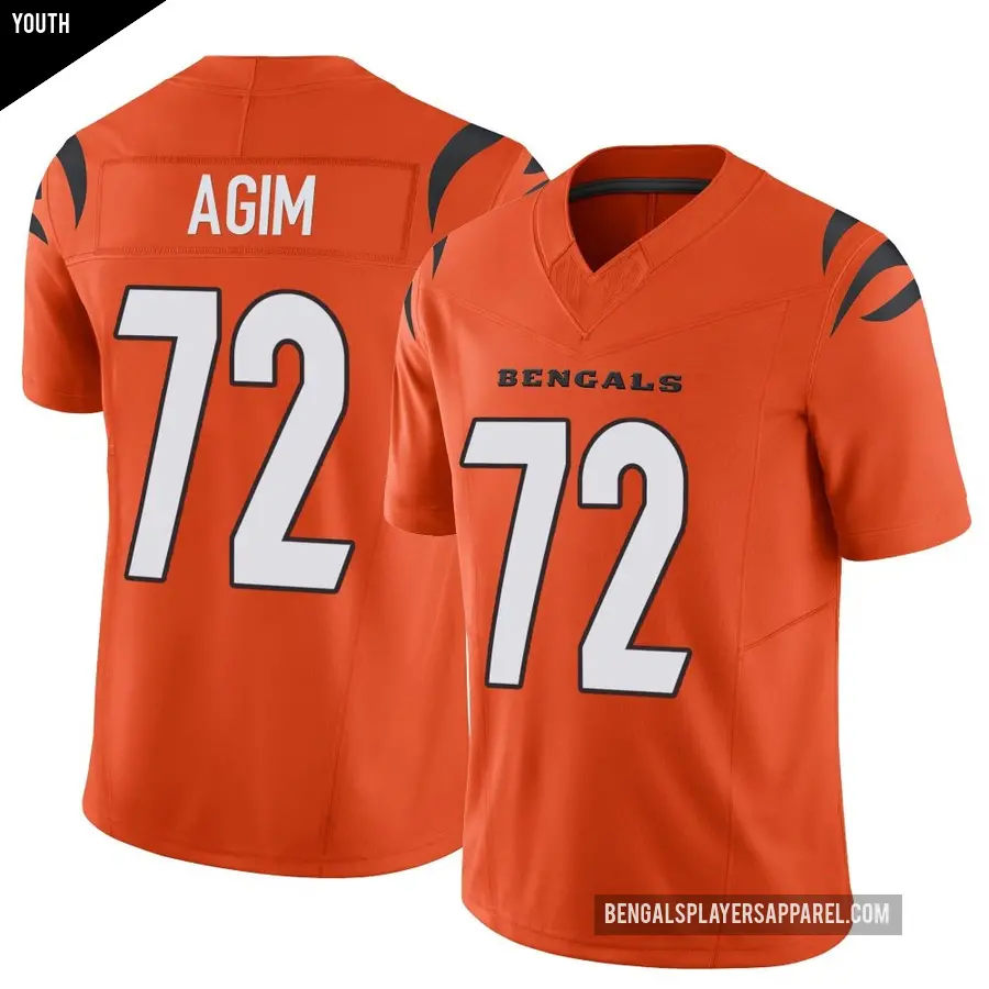 Youth Cincinnati Bengals ＃72 McTelvin Agim Orange Limited Vapor F.U.S.E. Jersey