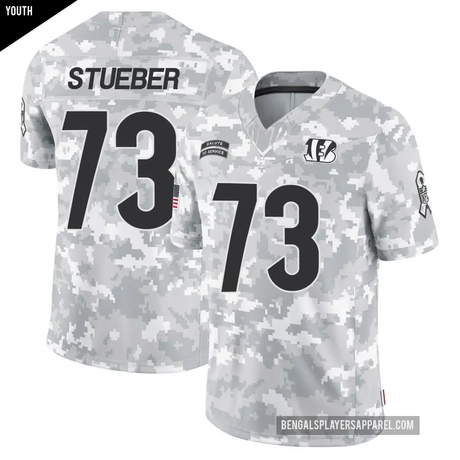 Youth Cincinnati Bengals ＃73 Andrew Stueber Arctic Camo Limited 2024 Salute to Service Jersey