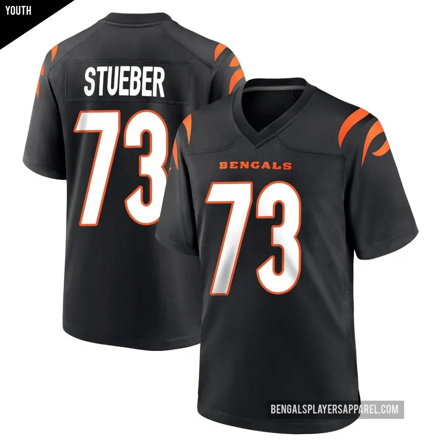 Youth Cincinnati Bengals ＃73 Andrew Stueber Black Game Team Color Jersey