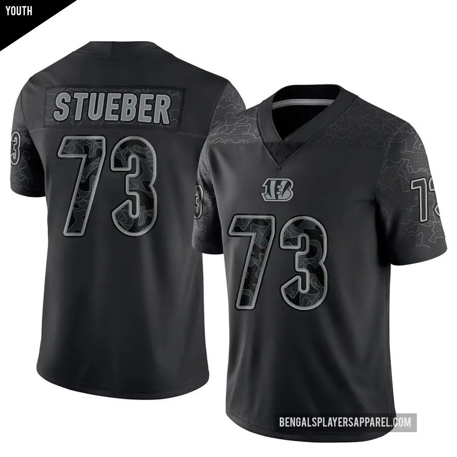 Youth Cincinnati Bengals ＃73 Andrew Stueber Black Limited Reflective Jersey
