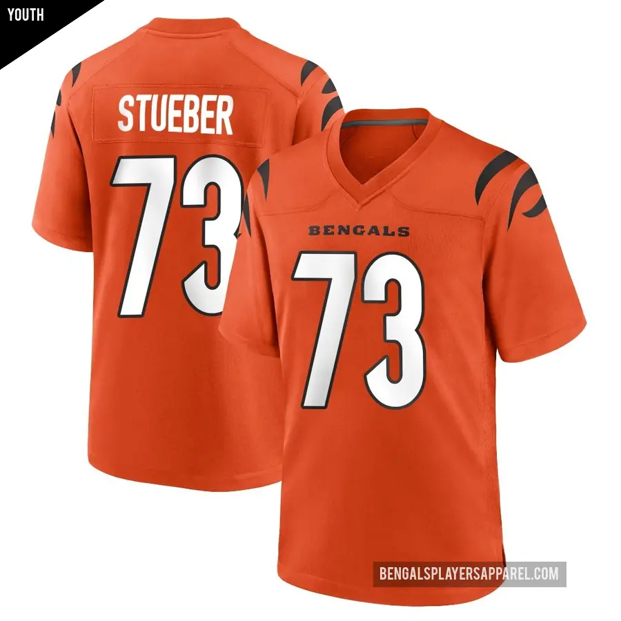 Youth Cincinnati Bengals ＃73 Andrew Stueber Orange Game Jersey