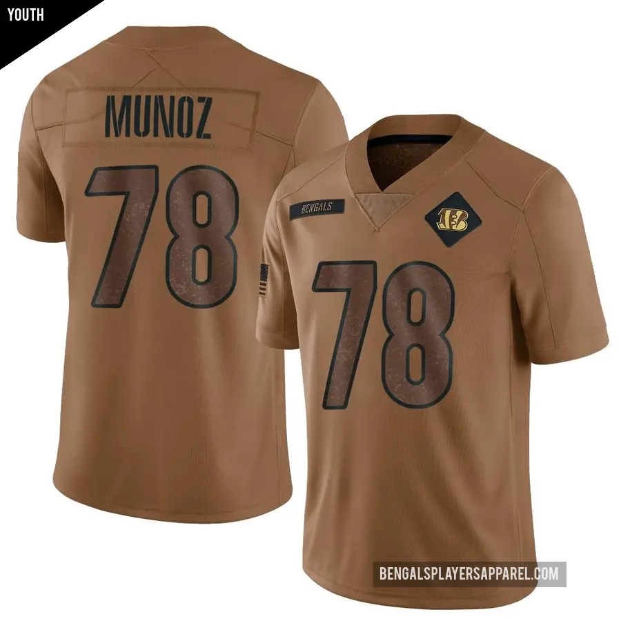 Youth Cincinnati Bengals ＃78 Anthony Munoz Brown Limited 2023 Salute To Service Jersey