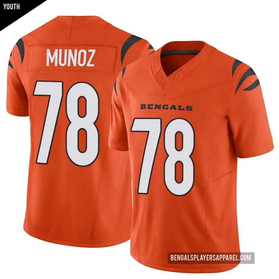 Youth Cincinnati Bengals ＃78 Anthony Munoz Orange Limited Vapor F.U.S.E. Jersey