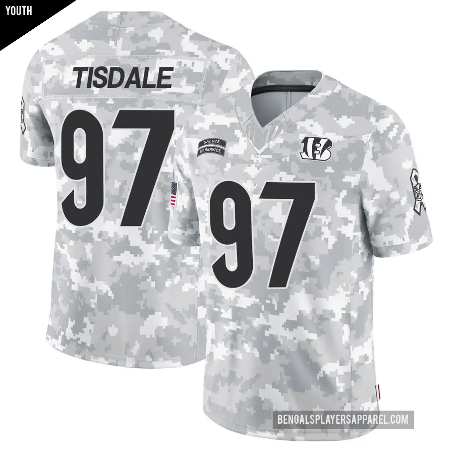 Youth Cincinnati Bengals ＃97 Tariqious Tisdale Arctic Camo Limited 2024 Salute to Service Jersey
